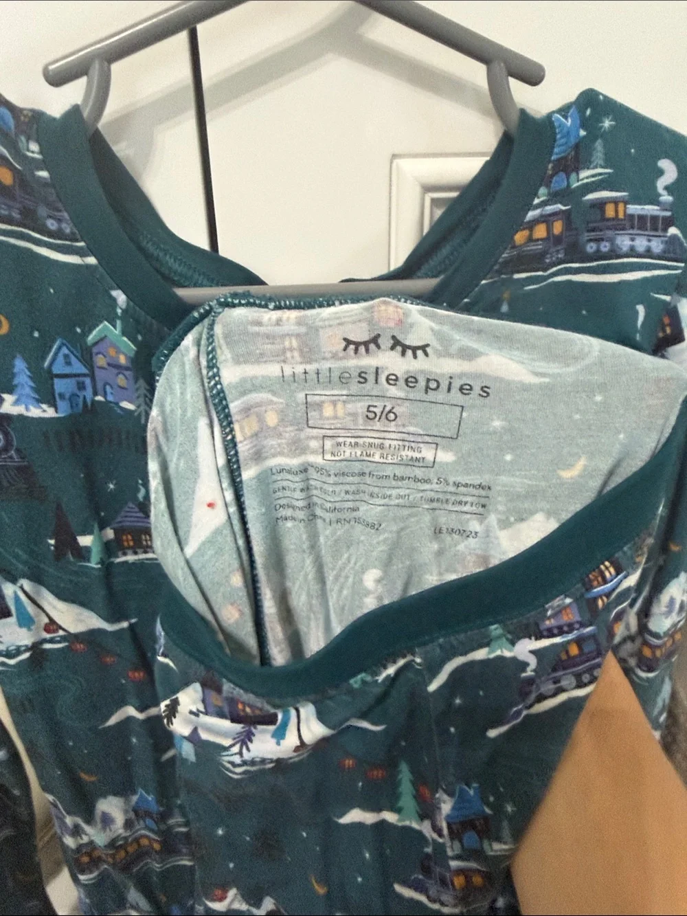Little Sleepies Teal Winter Village Kids Pajama Set